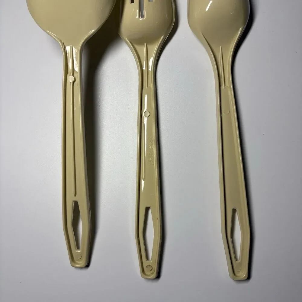 Vintage King Craft Nylon Slotted Spoon Ladle Almond USA Plastic 11